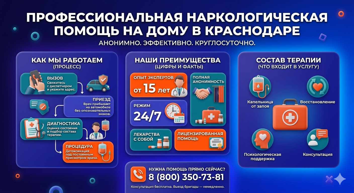 Инфографика о принципах лечения алкоголизма на дому в Чурапче: этапы вызова нарколога, преимущества анонимной детоксикации и состав медицинской помощи.